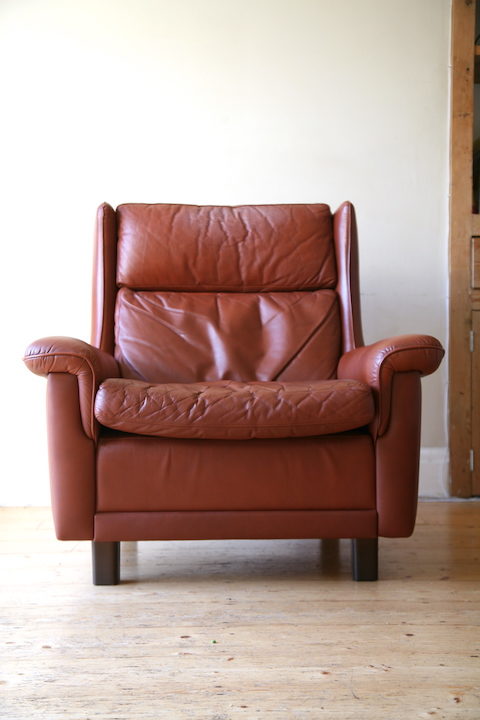 1960s Leather Chair by AB Nili Stoppmöbler Sweden