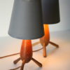 Pair 1950s Wooden Lamps 1