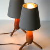 Pair 1950s Wooden Lamps 4