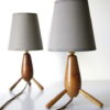 Pair 1950s Wooden Lamps 6