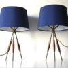 Pair 1960s Tripod Table Lamps 3