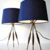 Pair 1960s Tripod Table Lamps 6