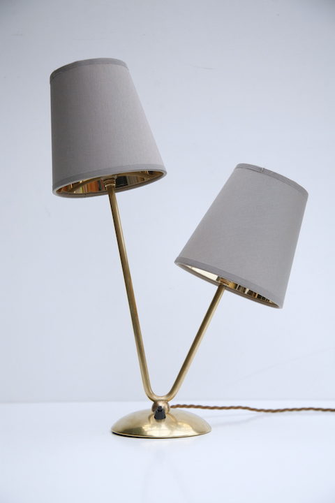 1950s Brass Double Table Lamp 1