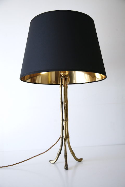 Vintage Maison Bagues Gilt Metal Tripod Lamp 1