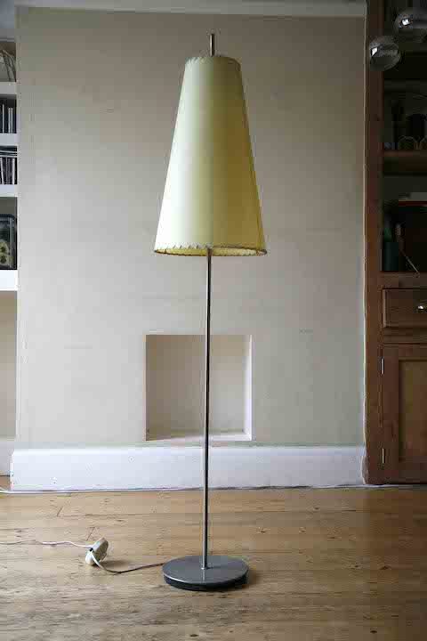 1950s Floor Lamp Cream And Chrome, 1950s Floor Lamp