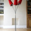 1950s Triple Red Floor Lamp