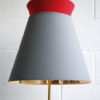1950s Floor Lamp Grey & Red Shade 2
