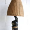 1960s Chalkware Lamp with Wicker Shade 4