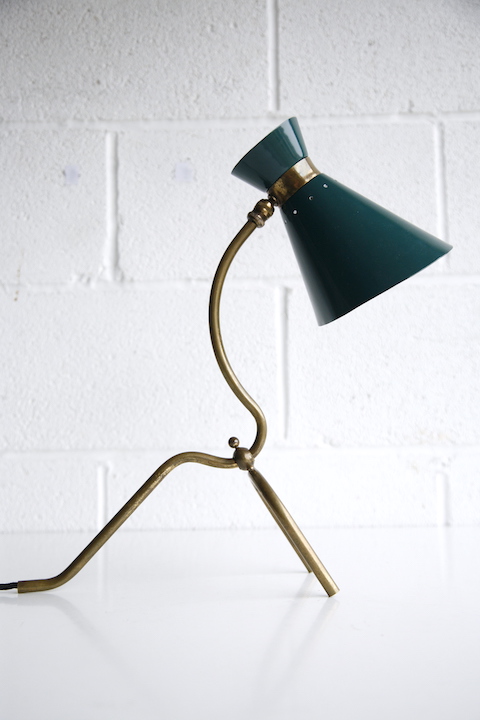 1950s French Brass Table Lamp 1
