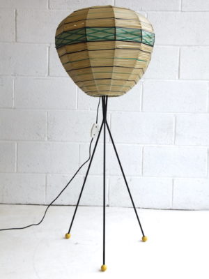 1950s Tripod Floor Lamp with Woven Shade 2