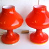 Pair 1970s Orange Glass Table Lamps 5