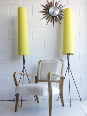 1950s Atomic Yellow Floor Lamps