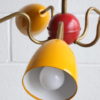 1950s Atomic Red & Yellow Ceiling Light 1