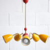 1950s Atomic Red & Yellow Ceiling Light