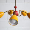 1950s Atomic Red & Yellow Ceiling Light 2