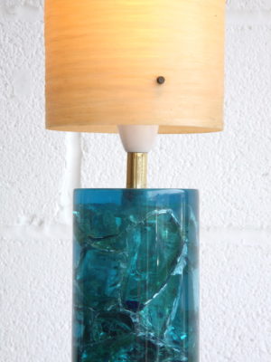 1960s Blue Shatterline Table Lamp 3