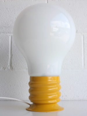 1970s Lightbulb Glass Table Lamp 2