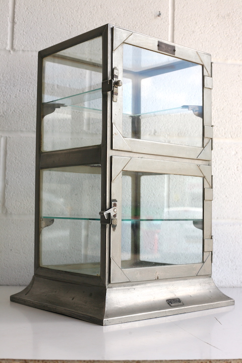 Rare Vintage Industrial Glass Cabinet 3