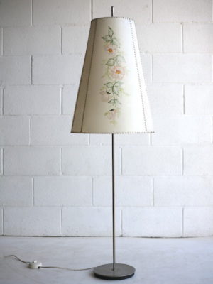 1950s Floor Lamp with Floral Shade 4