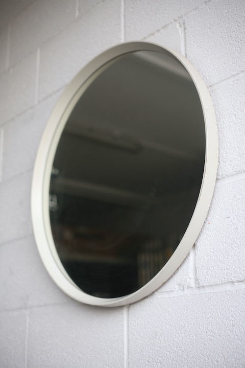 1960s White Modernist Mirror 1