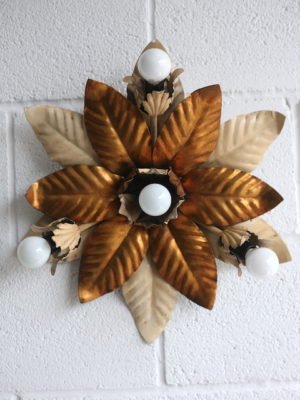 1970s Floral Wall Light